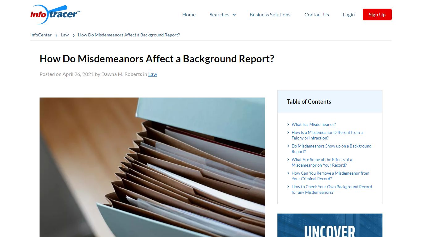 Do Misdemeanors Show Up On Background Reports? - InfoCenter - InfoTracer